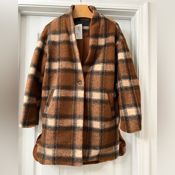 Evereve Jackets & Coats Nwt Evereve Wanderer Plaid Coat Poshmark